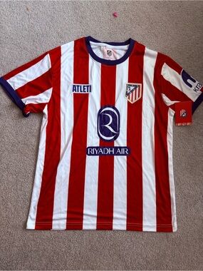 Atletico Madrid Soccer Jersey Mens Medium Riyadh Air Futbol